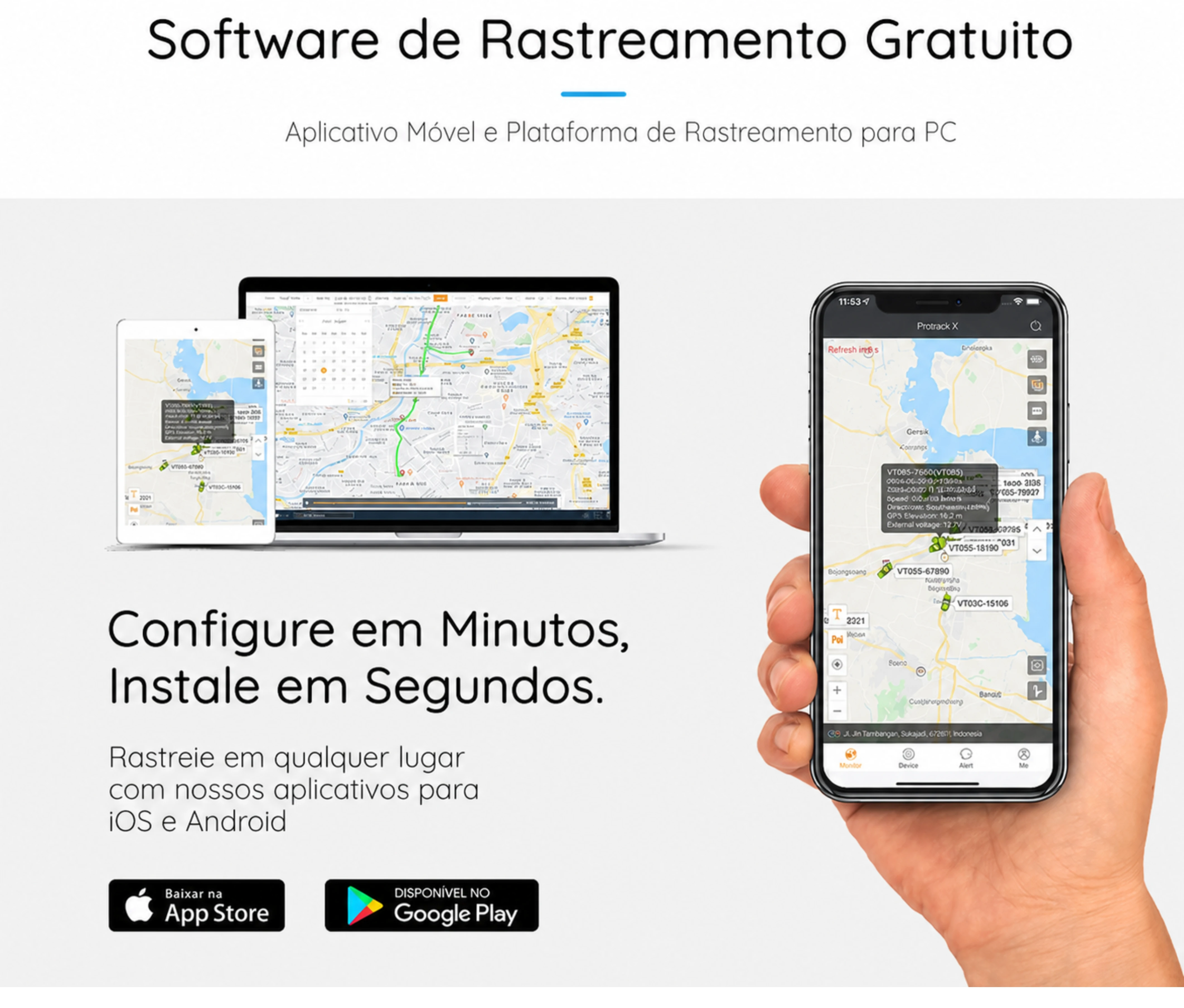 Baixe o aplicativo TrackerMap no Google Play e App Store